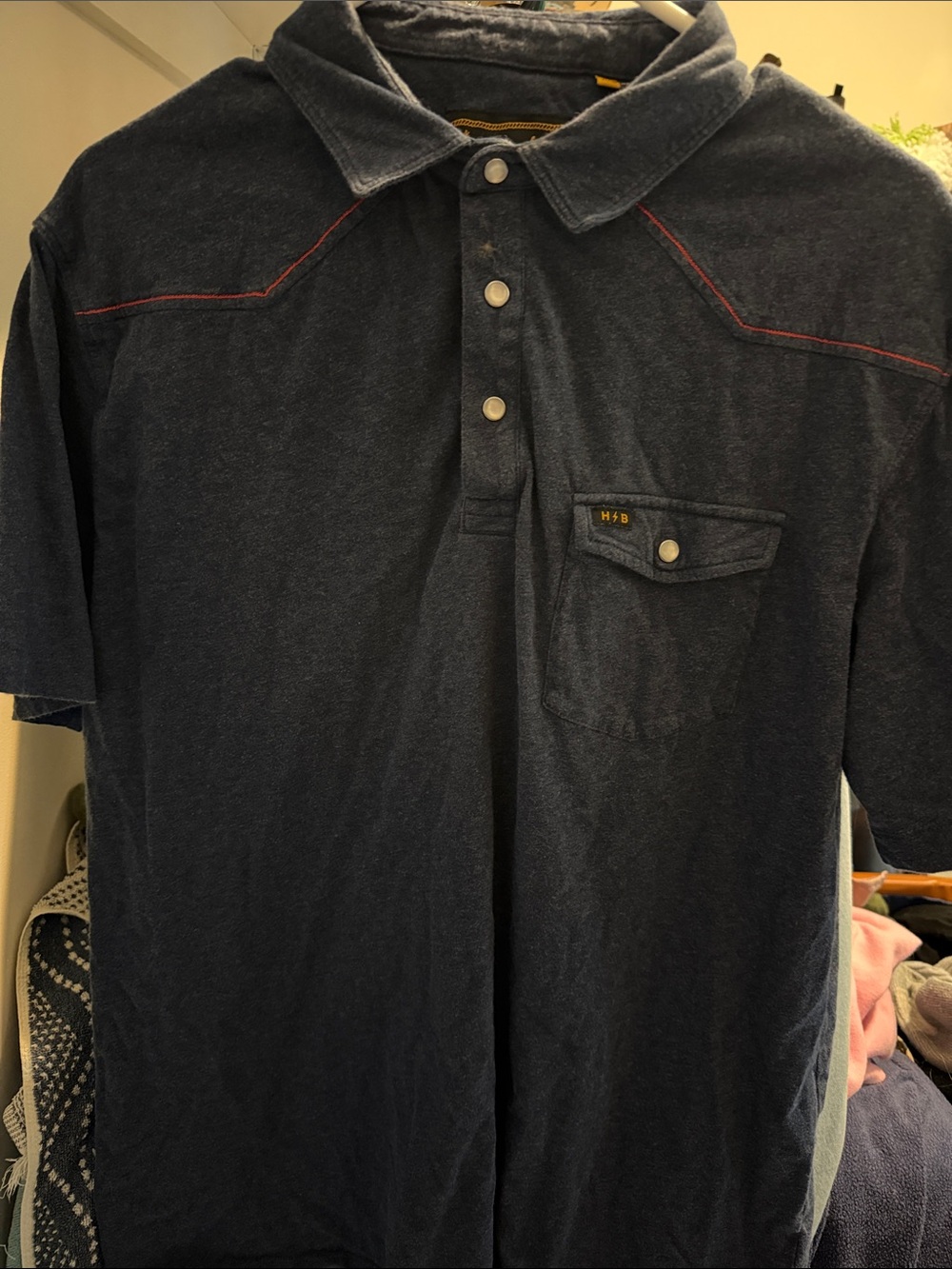 Howler Bros Ranchero Heathered Blue Polo